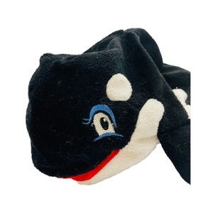 Sea World Vintage 1989 Shamu Orca Killer Whale Plush Hand Puppet P10